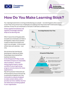 How do you make learning stick?